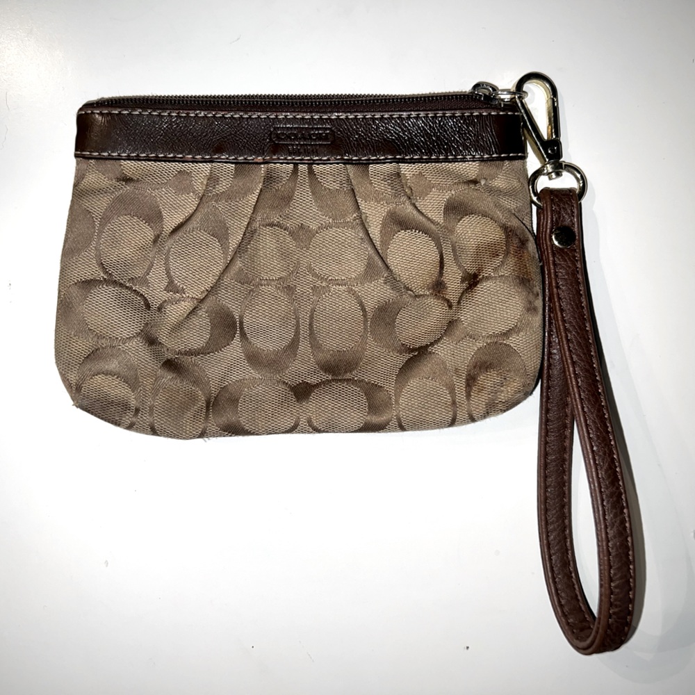 COACH Beige Wristlet Wallet
